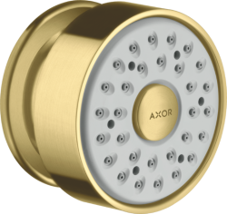 Форсунка душевая Axor 1jet боковая, настенного монтажа, круглая, с 1 режимом, размер 6,5 см, металлическая, цвет полированная медь, в стену, для душа/ванной/душевой кабины