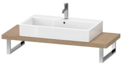 Столешница Duravit Brioso, для консоли, консольное полотно, 80х48 см, ДСП, прямоугольная, цвет: дуб европейский,  для одной раковины/умывальника/рукомойника, 1 вырез под раковину, установка по центру