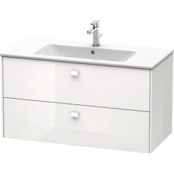 Тумба под раковину Duravit Brioso, 102х47,9x55,3 см, подвесная, 2 выдвижных ящика, ДСП, цвет: белый глянец, шкафчик навесной, механизм доводчика, прямоугольная, правая/левая, в ванную комнату