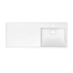 Раковина/умывальник Azario Magenta 1200, 120х50х17,8 см, подвесная, правая/правосторонняя, прямоугольная, литьевой мрамор, цвет белый, с отверстием под смеситель, слив-перелив, умывальник