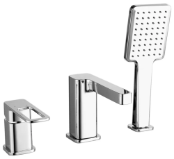 Смеситель для ванны/душа IDDIS Slide, однорычажный, на борт ванны, неповоротный, керамический картридж, длина излива 141 мм, латунь, цвет хром