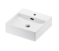 Раковина IDDIS Bild 42х42х13 см, накладная/подвесная, квадратная, сантехнический фарфор, цвет белый глянцевый, отверстие под смеситель, слив-перелив, умывальник BILWS42i27