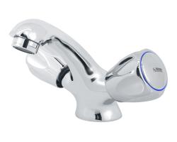 Смеситель для раковины/умывальника Варион Парма, двухвентильный, неповоротный, кран-буксы (керамика), длина излива 105 мм, латунь, цвет хром 1340182