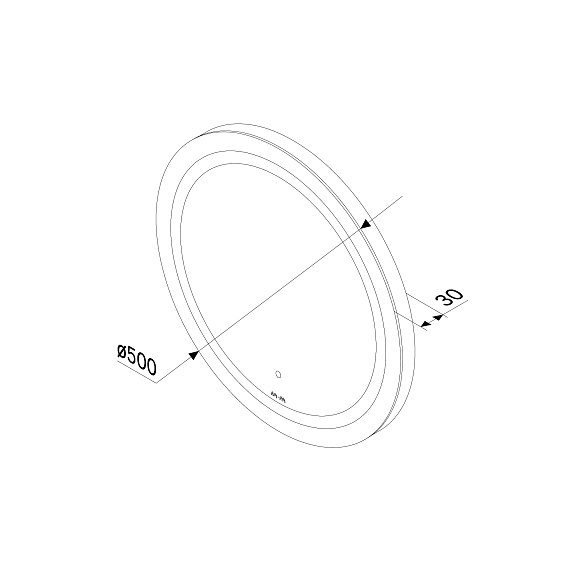 Зеркало Am.Pm X-Joy 500х500х30 см с LED/ЛЕД-подсветкой, круглое, с ИК- сенсором, выключатель сенсорный, для ванны, навесное/подвесное/настенное