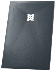 Душевой поддон RGW Stone Tray ST-G, 70х110х2,5 см, прямоугольный, из искусственного камня, низкий, цвет: графит, с антискользящим рельефным покрытием, без бортика