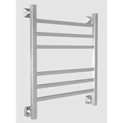 Полотенцесушитель Двин L Plaza 80/50, водяной (К3 квадрат Полированный), универсальное подключение, нержавеющая сталь, настенный, форма лесенка, цвет хром