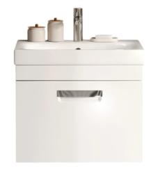 Тумба под раковину Velvex Estea 600-0-1, 593х450х450 мм подвесная, цвет белый матовый, 1 выдвижной ящик, подходит раковина Moduo 60 см, универсальная, в ванную комнату