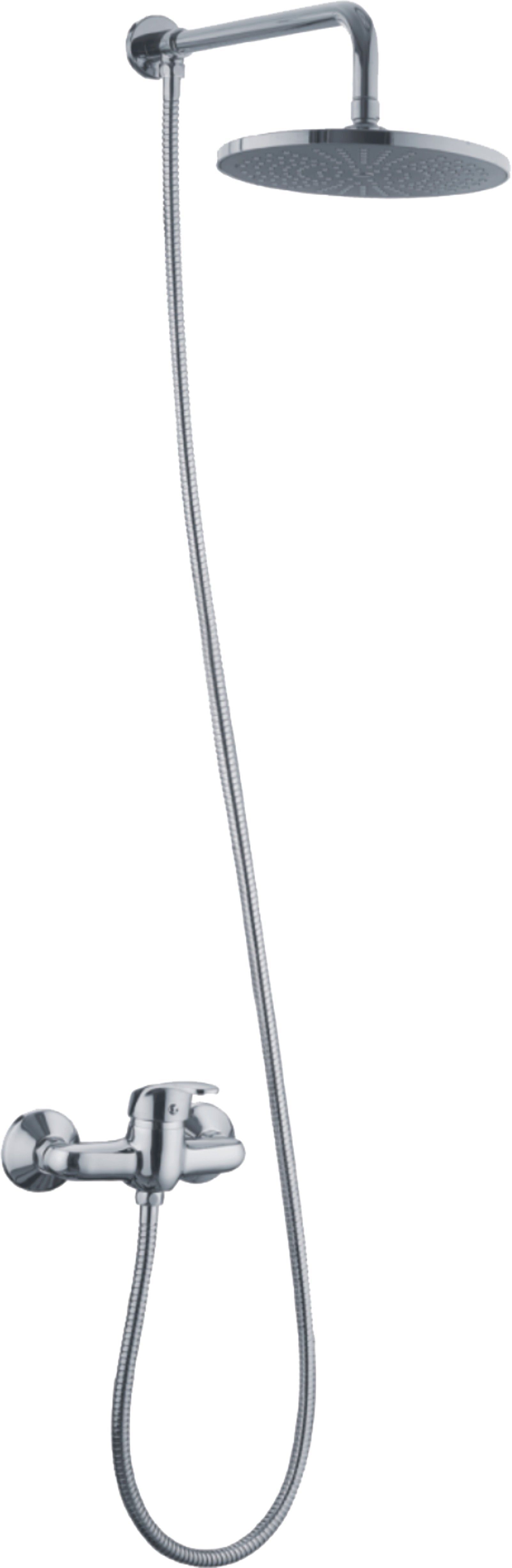 Душевой комплект HAIBA однозахватный, хромированный, настенный, с тропическим душем, без излива, латунь, цвет хром