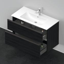 Тумба под раковину Duravit D-Neo, 121х46,2х62,5 см, подвесная, 2 выдвижных ящика, ДСП, цвет: дуб черный, шкафчик навесной, прямоугольная, правая/левая, в ванную комнату