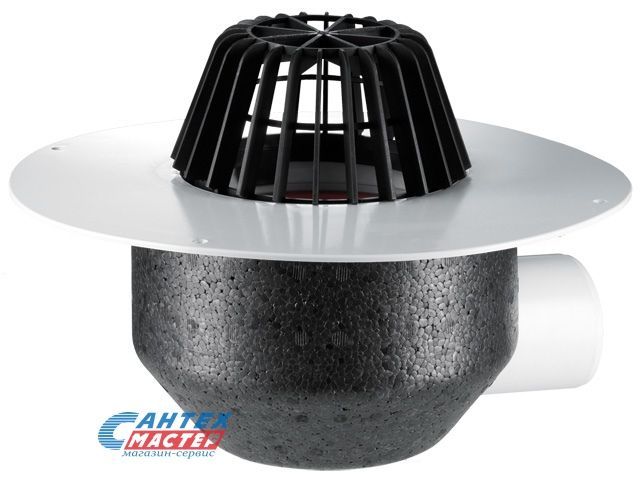 Кровельная воронка Ду75 для ПВХ-мембран, с горизонтальным выпуском, HL 64P/7