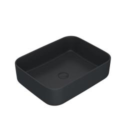 Раковина IDDIS Bridge 39х50х14 см, накладная, прямоугольная, керамическая/фарфоровая, цвет черный матовый, без отверстия под смеситель, без слив-перелива, умывальник
