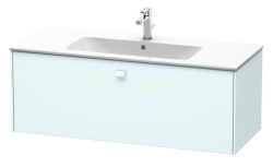 Тумба под раковину Duravit Brioso, 122х47,9х45 см, подвесная, 1 выдвижной ящик, ДСП, цвет: светло-голубой/хром, шкафчик навесной, механизм доводчика, прямоугольная, правая/левая, в ванную комнату