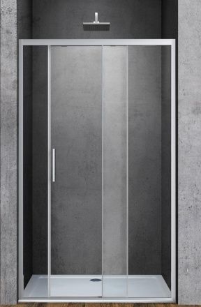Душевая дверь Vincea Soft  120х195 см, прозрачное стекло, профиль хром, левое/правое, плоская/в нишу, дверь раздвижная