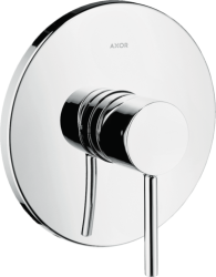 Смеситель для душа Axor Starck однорычажный, с круглой рычаговой рукояткой, скрытого монтажа, керамический, настенный/встраиваемый, без излива, без шланга/лейки, круглый, латунь, цвет хром