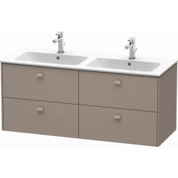 Тумба под раковину Duravit Brioso, 129х47,9x55,3 см, подвесная, 4 выдвижных ящика, ДСП, цвет: базальт, шкафчик навесной, механизм доводчика, прямоугольная, правая/левая, в ванную комнату