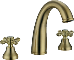 Смеситель для раковины/умывальника Boheme Royal Cristal, двухвентильный, неповоротный, керамический, длина излива 138 мм, латунь, цвет бронза