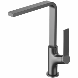 Смеситель для кухни/мойки Azario VISE, однорычажный, поворотный, керамический картридж, высокий, длина излива 180 мм, латунь, цвет графит