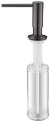 Встраиваемый дозатор Paulmark Decus для жидкого мыла/моющего средства, латунь/пластик, цвет вороненая сталь, емкость дозатора прозрачная, объем - 350 мл, для кухонных моек
