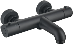 Смеситель для ванны/душа Aquatek термостатический, настенный, излив 159 мм, фиксированный, латунь, без шланга и лейки, цвет матовый черный