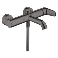 Смеситель для ванны Axor Citterio M, однорычажный, настенный, наружнего/внешнего монтажа, неповоротный, латунный, длина излива 20 см, керамический, цвет шлифованный черный хром, без душевого шланга/лейки Смеситель для ванны Axor Citterio M, однорычажный, настенный, наружнего/внешнего монтажа, неповоротный, латунный, длина излива 20 см, керамический, цвет шлифованный черный хром, без душевого шланга/лейки