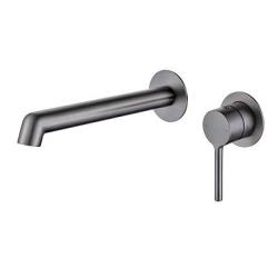 Смеситель для раковины/умывальника Raglo R20.11.09 встраиваемый/настенный, однорычажный, неповоротный, латунь, длина излива 215 мм, керамический, цвет графит