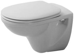 Унитаз Duravit D-Code HygieneGlaze 36х55,5 см, подвесной, цвет белый, санфарфор, овальный, горизонтальный (прямой) выпуск, под скрытый бачок/инсталляцию, ободковый, антибактериальное покрытие, без сиденья, для туалета/ванной комнаты