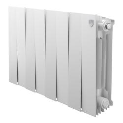 Радиатор отопления Royal Thermo PianoForte 300 Bianco Traffico (8 секций) биметаллический, боковое подключение, для квартиры, дома, водяные, мощность 984 Вт, настенный, батарея, белый