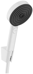 Душевой гарнитур Hansgrohe Pulsify S 105 3j Porter, комплект: ручной душ/держатель для душа/шланг для душа 125 см, пластик, цвет матовый белый