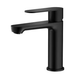 Смеситель для раковины/умывальника Splenka S222.10.06 однорычажный, неповоротный, фиксированный излив, длина 134 мм, высота 114 мм, нержавеющая сталь, цвет черный