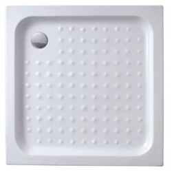 Душевой поддон Cezares Tray A, 95х95х15 см, квадратный/угловой, акриловый, низкий, белый, с бортиком, с антискользящим покрытием, литой, литьевой, для душа