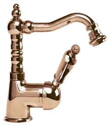 Смеситель для биде Cezares Elite, однорычажный, низкий, длина излива 155 мм, поворотный, керамический, латунь, цвет бронза, с донным клапаном