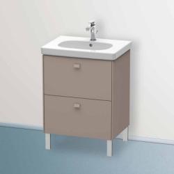 Тумба под раковину Duravit Brioso, 62х46,9х69,3 см, напольная, цвет: базальт, 2 выдвижных ящика, ДСП, прямоугольная, левая/правая, для раковины D-Code, в ванную комнату