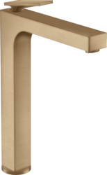Смеситель для раковины/умывальника Axor Citterio 280, однорычажный, с рычаговой рукояткой, фиксированный излив, длина излива 20 см, керамический, латунь, цвет шлифованная бронза, со сливным гарнитуром