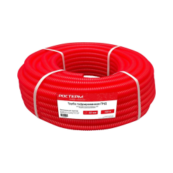 Труба гофрированная РОСТерм ПНД 50 мм цвет красный (под 32 трубу) гофра, бухта 30 м.