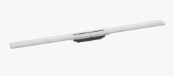 Решетка Hansgrohe RainDrain Flex 100, для пристенного монтажа, для душевого трапа, укорачиваемая, 100х6 см, цвет матовый белый, для душа в пол, нержавеющая сталь, прямоугольная