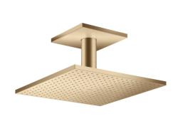 Верхний душ AXOR ShowerSolutions 300/300 2jet, с потолочным подсоединением, потолочный монтаж, квадратный, с 2 режимами, размер 30х30 см, металлический, цвет: полированная бронза, для душа/ванной