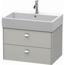 Тумба под раковину Duravit Brioso, 72х47,9х55,5 см, подвесная, 2 выдвижных ящика, ДСП, цвет: бетонно-серый/хром, шкафчик навесной, механизм доводчика, прямоугольная, правая/левая, в ванную комнату