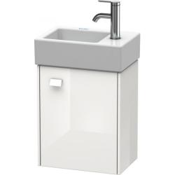 Тумба под раковину Duravit Brioso, 36,4х23,9х44,2 см, подвесная, с распашной дверцей, ДСП, цвет: белый глянец/хром, шкафчик навесной, прямоугольная, правая, в ванную комнату