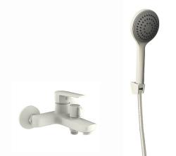 Смеситель для ванны/душа Esko Lagos White настенный, однорычажный, неповоротный, керамический, длина излива 169 мм, корпус пластик (PPA), цвет белый