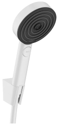 Душевой гарнитур Hansgrohe Pulsify S 105 3j Porter, комплект: ручной душ/держатель для душа/шланг для душа 160 см, пластик, цвет матовый белый