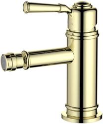 Смеситель для биде Aquatek Классик однорычажный, керамический картридж, поворотный излив, длина 120 мм, латунь, цвет полированное золото, без шланга/лейки