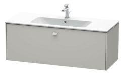 Тумба под раковину Duravit Brioso, 122х47,9х45 см, подвесная, 1 выдвижной ящик, ДСП, цвет: бетонно-серый/хром, шкафчик навесной, механизм доводчика, прямоугольная, правая/левая, в ванную комнату