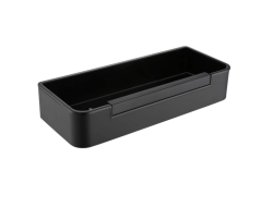 Полка Aquatek AQ4966MB со стеклоочистителем, настенная/подвесная, нержавеющая сталь, прямоугольная, для ванных принадлежностей, в ванную/туалет/душевую кабину, цвет матовый черный