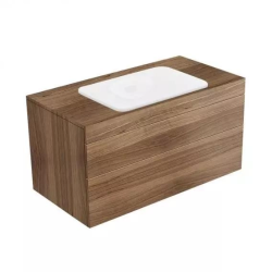 Тумба под раковину Keuco Edition 400, 1050х546х535 мм подвесная, 2 выдвижных ящика, цвет орех, прямоугольная, в ванную комнату