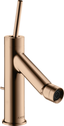 Смеситель для биде Axor Starck однорычажный, керамический, фиксированный излив, длина 11,1 см, латунь, цвет полированное красное золото, без шланга/лейки, узел смешивания джойстикового типа, с донным клапаном
