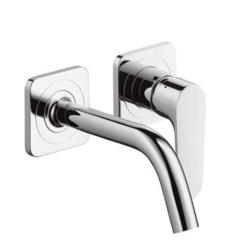 Смеситель для раковины Axor Citterio M, однорычажный, настенный/встраиваемый, скрытого монтажа, фиксированный, длина излива 16,7 см, керамический, латунь, цвет хром, с отдельными розетками, незапираемый сливной набор