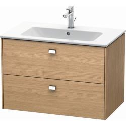 Тумба/шкафчик для консоли/столешницы Duravit Brioso под раковину 82х48х44,2 см, подвесная, ДСП, цвет: дуб европейский/хром, 2 выдвижных ящика, прямоугольная