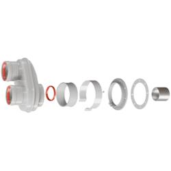 Адаптер моноблочный ROMMER для перехода на двухтрубную систему 80/80 универсальный (кроме Immergas и Navien Deluxe 75/100 стар.)