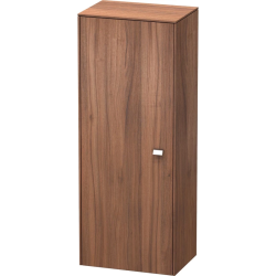 Пенал Duravit Brioso L, 52x36x133 см, подвесной, (левый), с дверцей, с полкой, со стеклянными полками, цвет: орех матовый/хром, в ванную комнату