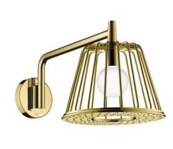 Верхний душ AXOR LampShower/Nendo 275 1jet, с держателем, настенный монтаж, круглый, с 1 режимом, размер 27,5 см, металлический, цвет: полированное золото, со встроенным освещением, для душа/ванной